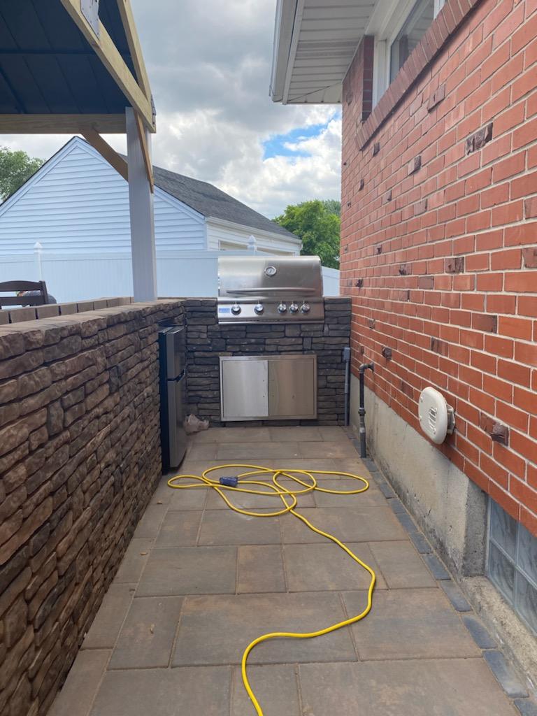 Patio with grill setup