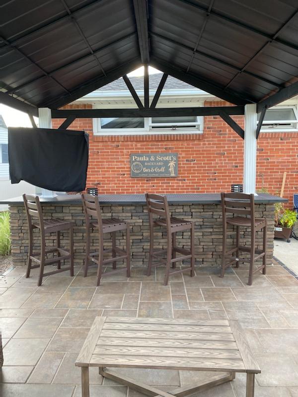 Patio area with bar