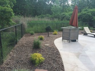 enclosed backyard with grill